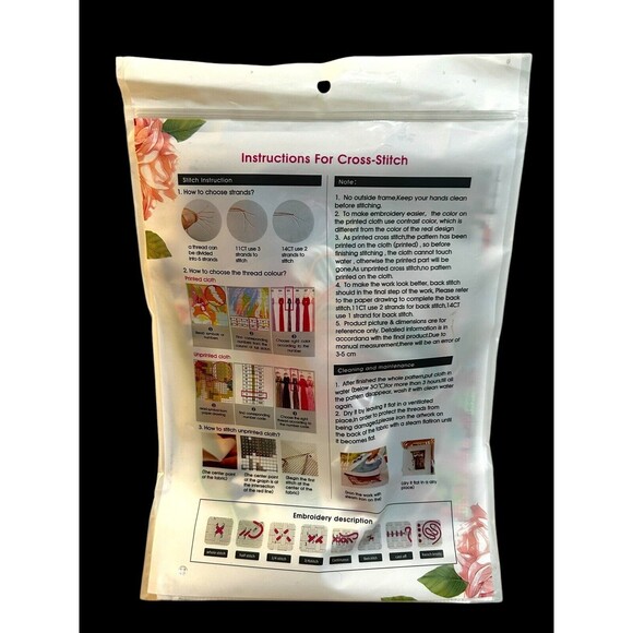 Maydear Rainbow Unicorn Stamped Cross Stitch Embroidery Kit Needlework 15” x11” - Picture 5 of 7